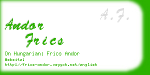 andor frics business card